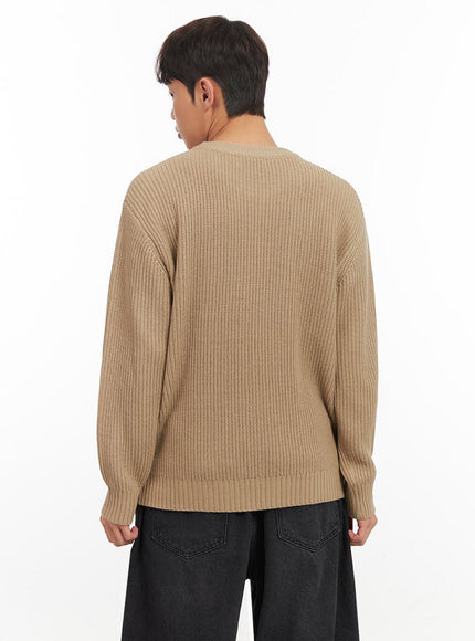 Men's Round Neck Ribbed Sweater IF521