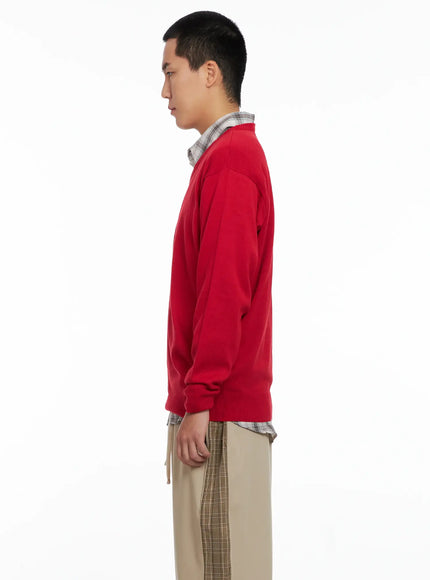 Men's V-neck Knit Pullover IG529