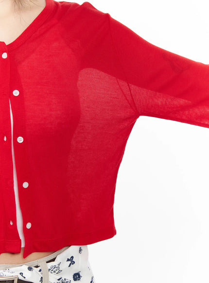 Cropped Long Sleeve Cardigan CF526