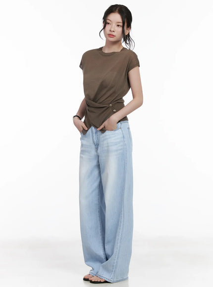 Anastasia Wide Leg Light Wash Jeans CA510
