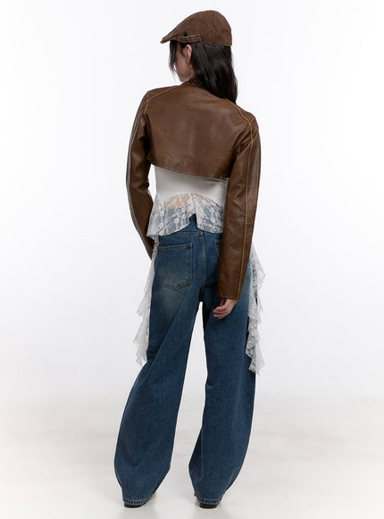 stitched-faux-leather-bolero-jacket-cf511