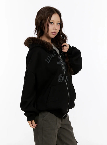 oversized-graphic-faux-fur-zip-hoodie-cn527