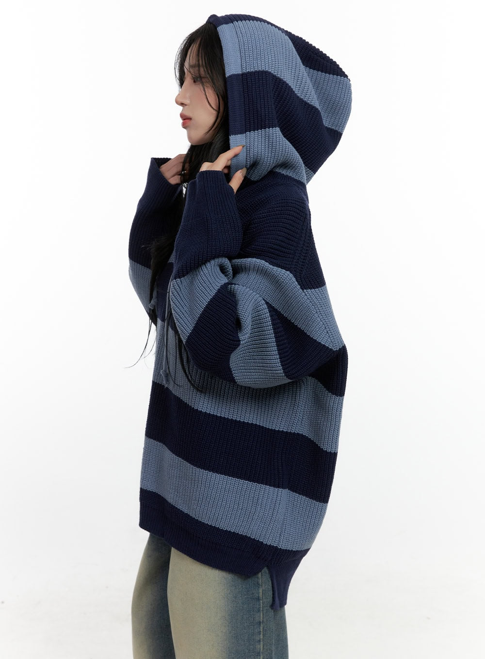 buttoned-stripe-hoodie-sweater-cn408
