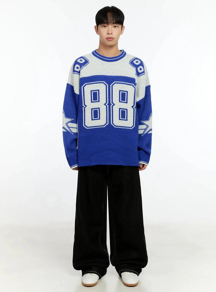 Men's Oversized Rugby Sweater IN506
