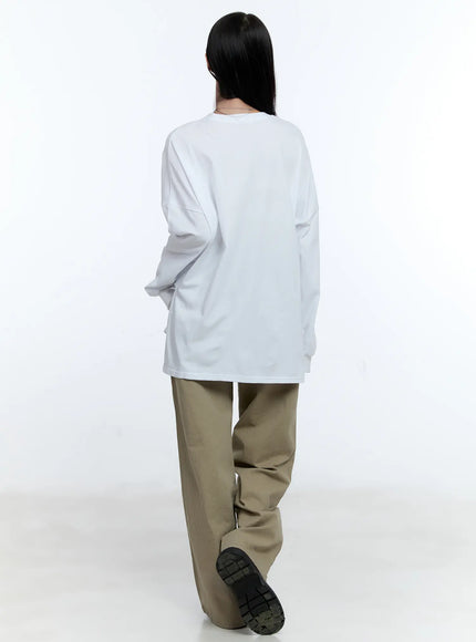 High-Waist Wide-Leg Cotton Pants CG513