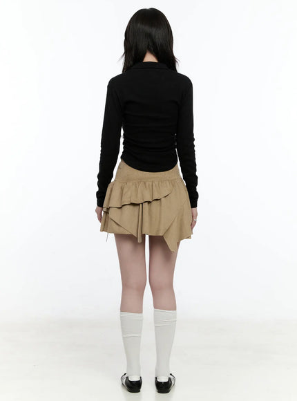asymmetric-suede-string-tie-skirt-cn517