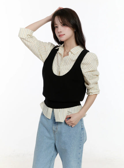 cozy-knit-vest-cm510 / Black