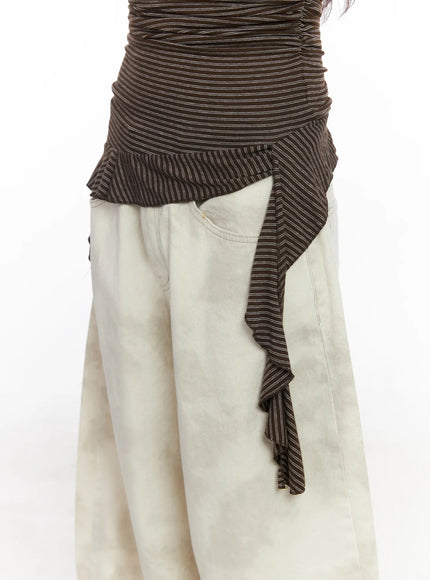 striped-frill-detail-tube-top-cm526