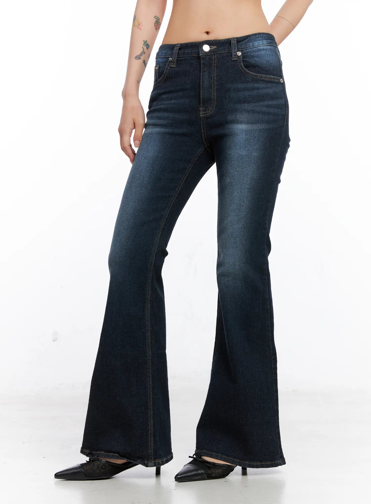 adele-lettering-flare-jeans-co507