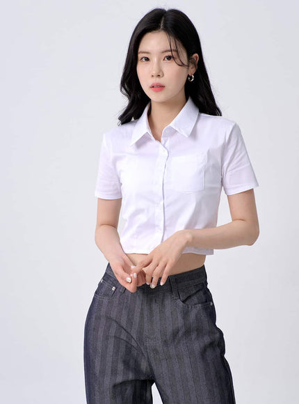 Slim Fit Cropped Shirt OM330
