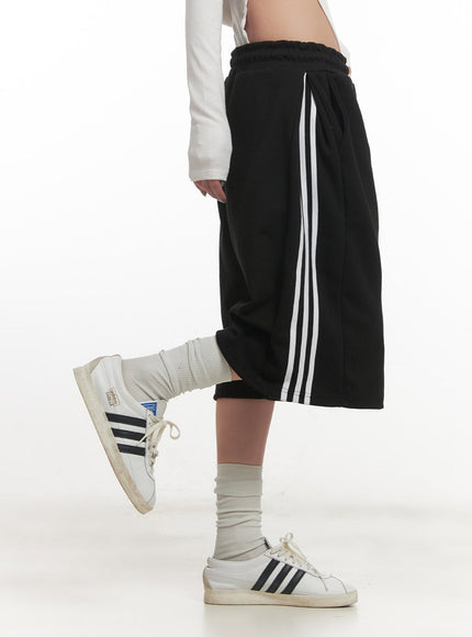 Striped Midi Track Shorts CF525