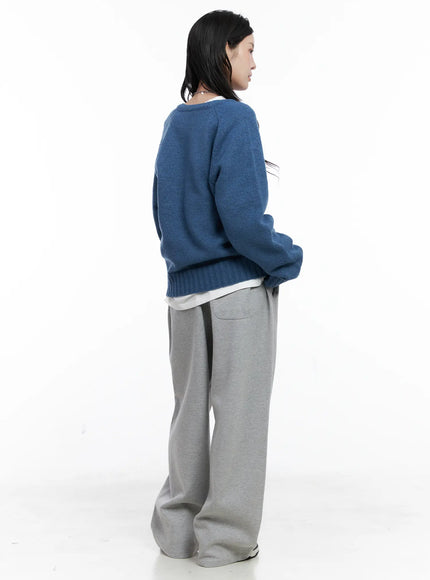 Oversized V-Neck Knit Sweater CS529