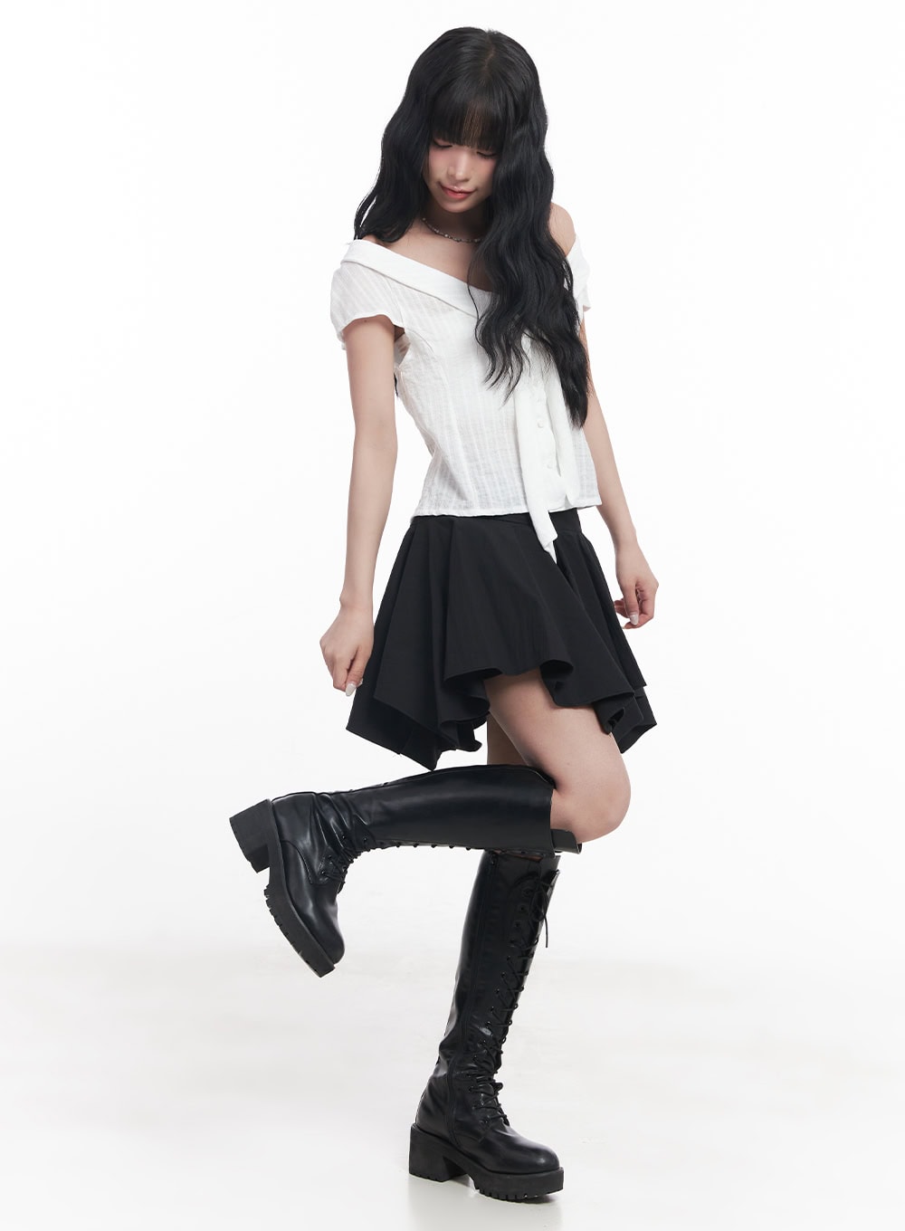 tie-off-shoulder-crop-blouse-top-cy527