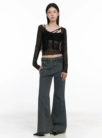 Rayne Washed Flared Jeans IS508