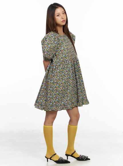 floral-puff-sleeve-babydoll-dress-iy501