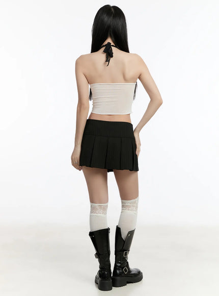 Lace Lettering V-Neck Crop Top CM511