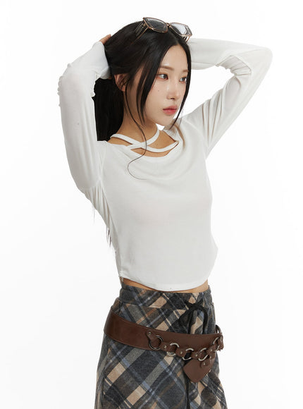 halter-neck-long-sleeve-top-cf401