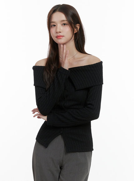 sleek-off-shoulder-button-cardigan-os416