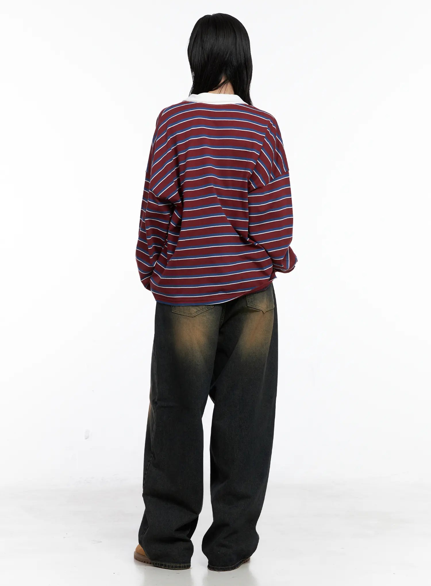Striped Polo Long Sleeve Shirt CS526