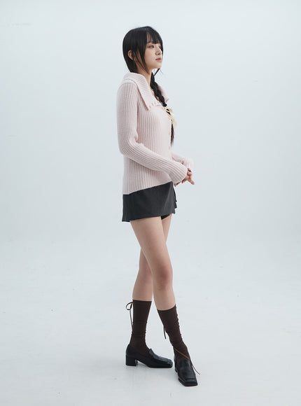 asymmetrical-button-open-collar-knit-sweater-on313