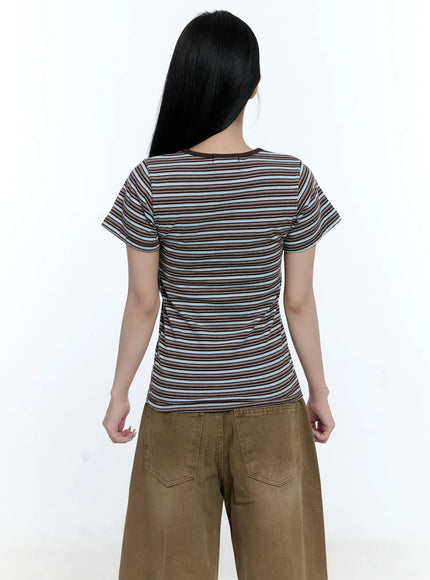 striped-v-neck-shirred-tee-cg501