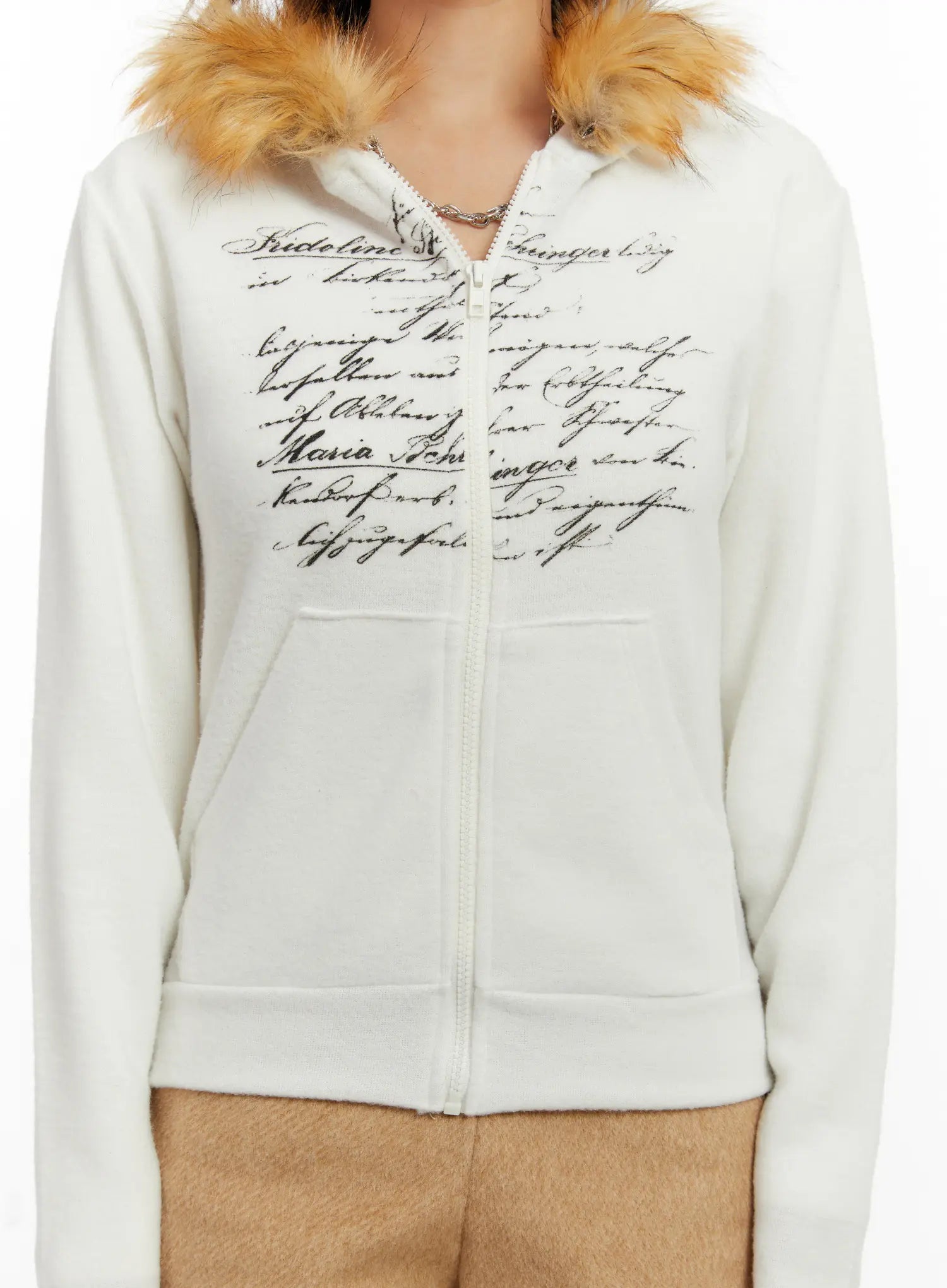 graphic-faux-fur-trim-zip-up-hoodie-cd512