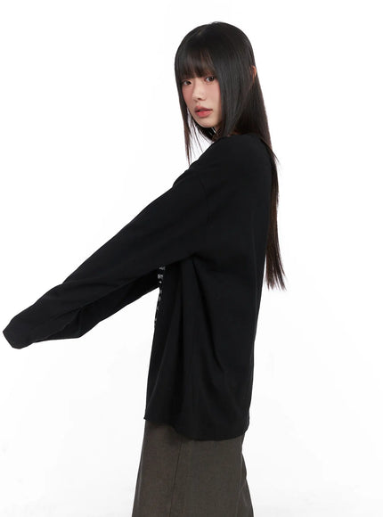 Graphic Oversized Long Sleeve Tee CN521