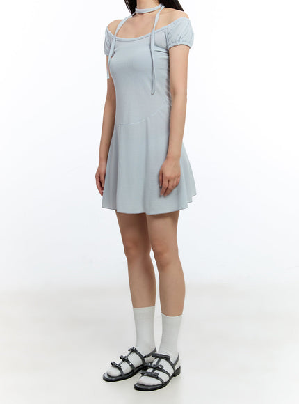 flare-mini-dress-with-scarf-set-iu503