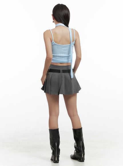 buckle-pleated-mini-skirt-og407