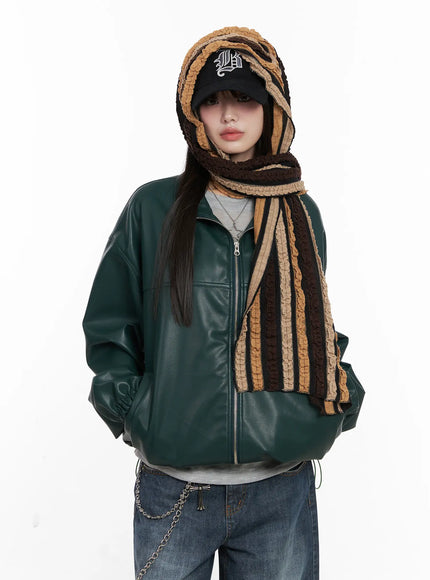 Striped Dual-Tone Scarf CN511