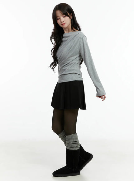 Fleece Draped Long Sleeve Top CD523