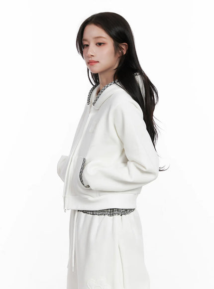 plaid-trim-zip-up-hoodie-cn527