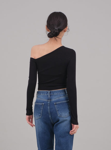 One Shoulder Crop Top C2701