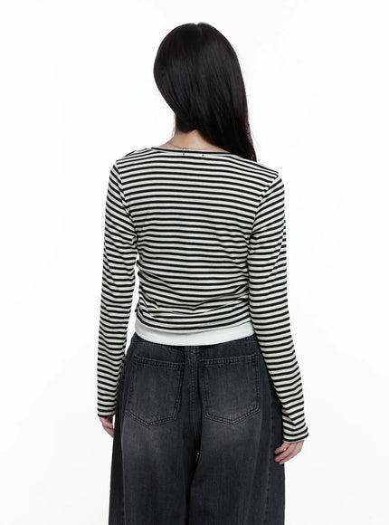 Striped Layered Long Sleeve Top CS519