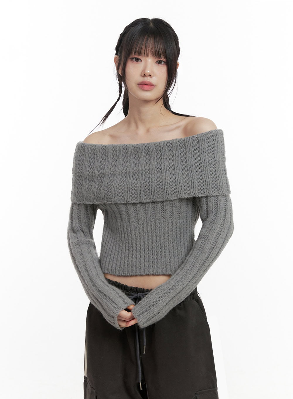 slim-fit-off-shoulder-sweater-id402