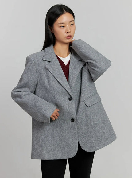 Classic Oversized Wool Jacket IJ505