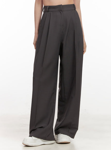 Classic Pintuck Wide-Fit Slacks IJ527