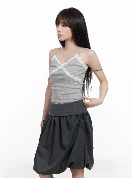 lace-trim-polka-dot-crop-sleeveless-top-cf523