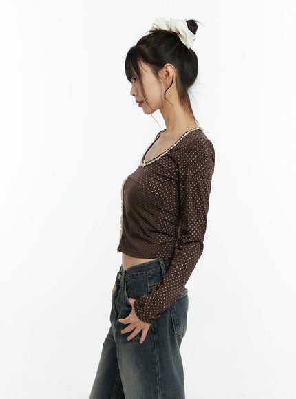 u-neck-polka-dot-lace-long-sleeve-top-cf509