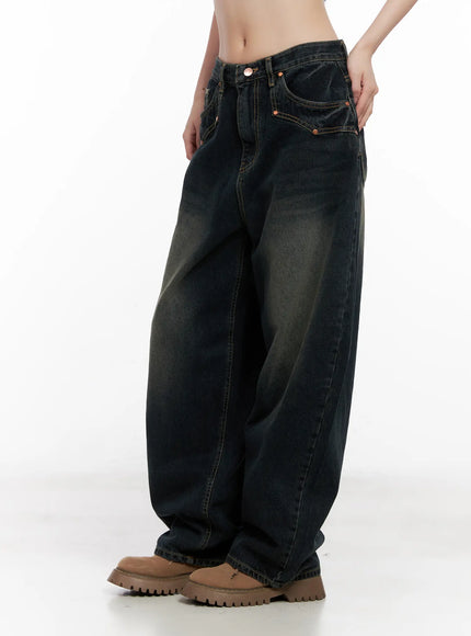 Hyer Washed Wide-Leg Jeans CG522