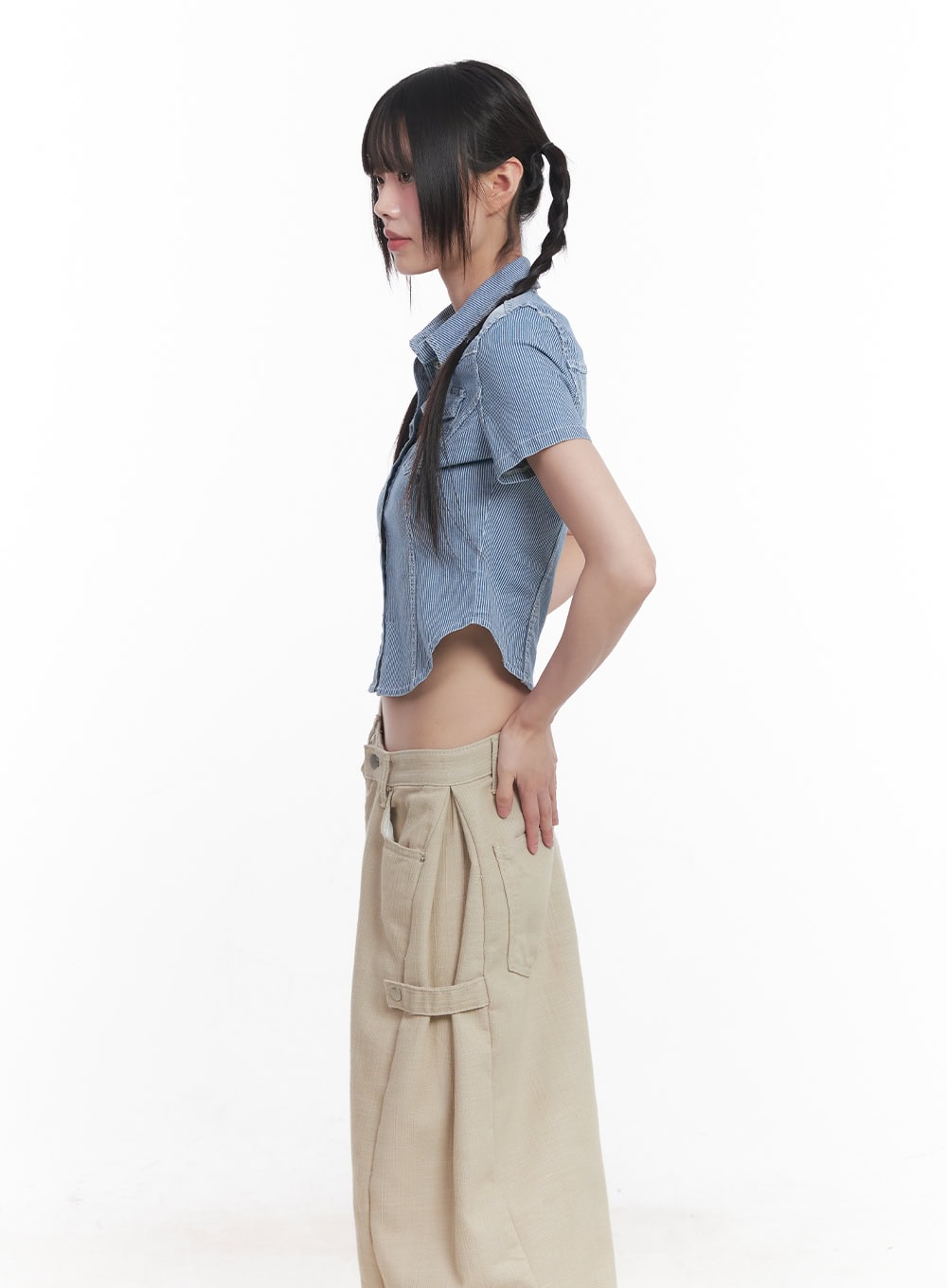 striped-half-sleeve-denim-shirt-cu506