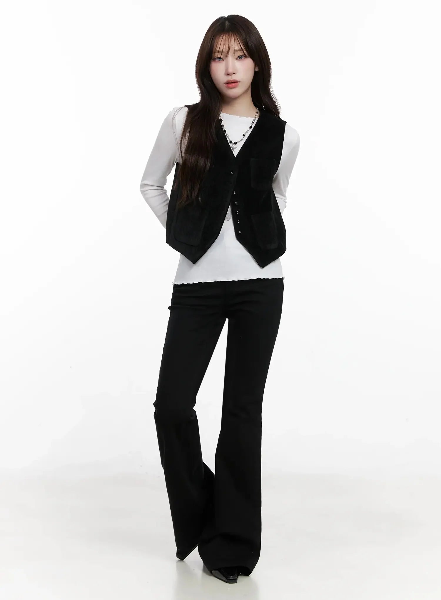 Velvet Buttoned Vest IN514