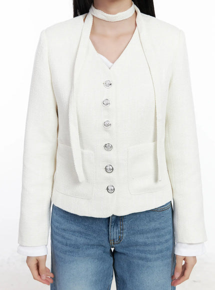 Elegant Scarf and Blazer Set CJ519