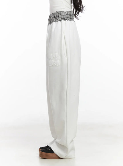 plaid-trim-sweatpants-cn527