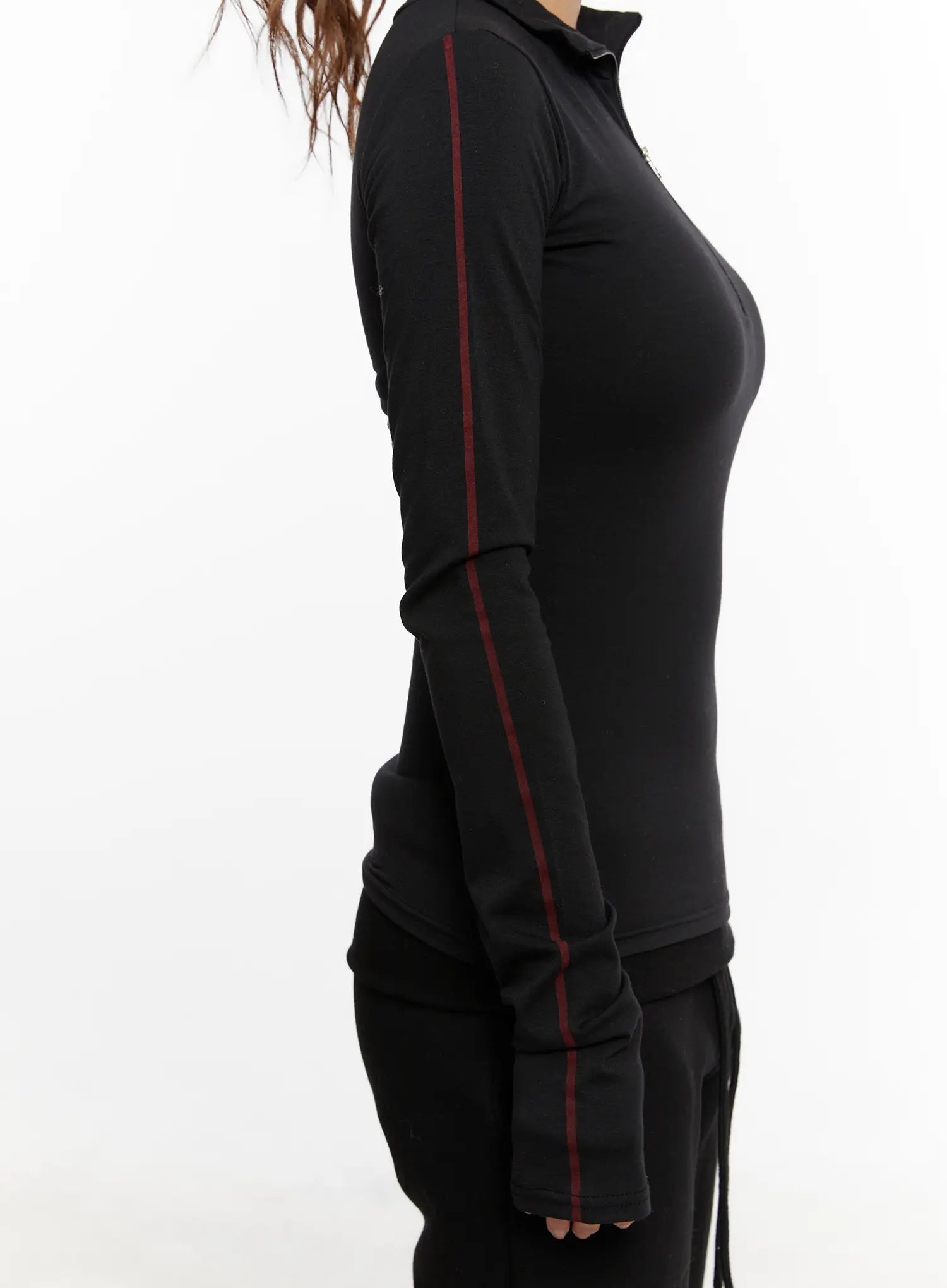 chic-half-zip-up-slim-fit-top-cd517