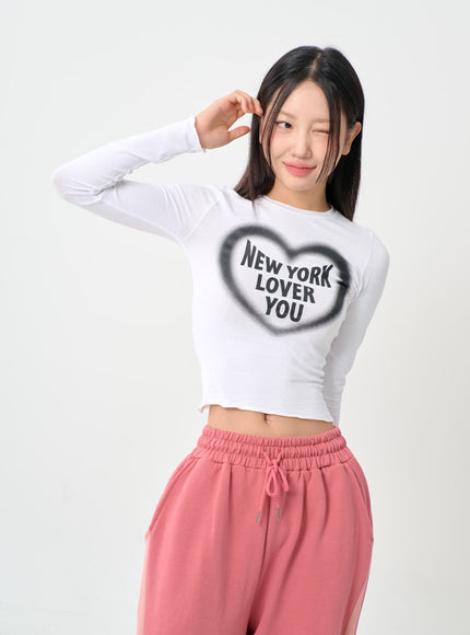 Wave New York Crop Long Sleeve T-Shirt IS06