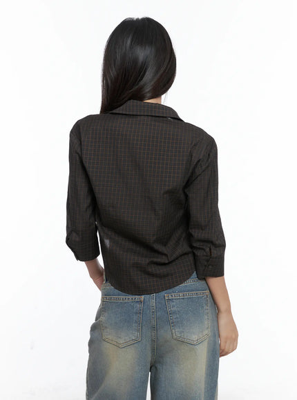 gingham-button-up-blouse-cs502