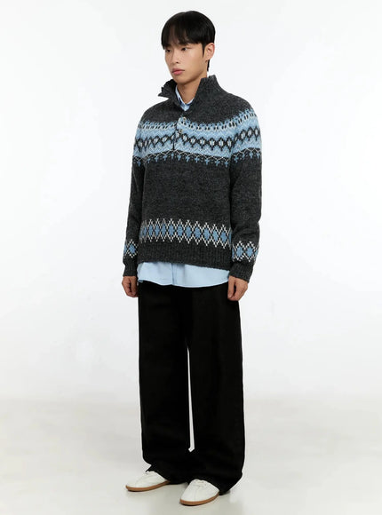 mens-patterned-high-neck-quarter-knit-sweater-in525