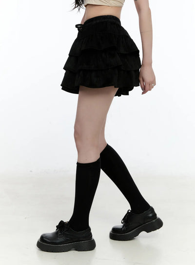 layered-velvet-mini-skirt-cn517