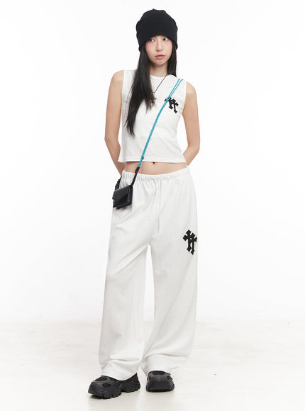 Patched Chic Sleeveless Top IY516